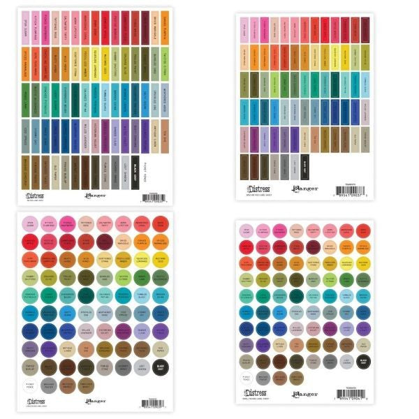Assorted Distress Labels - White