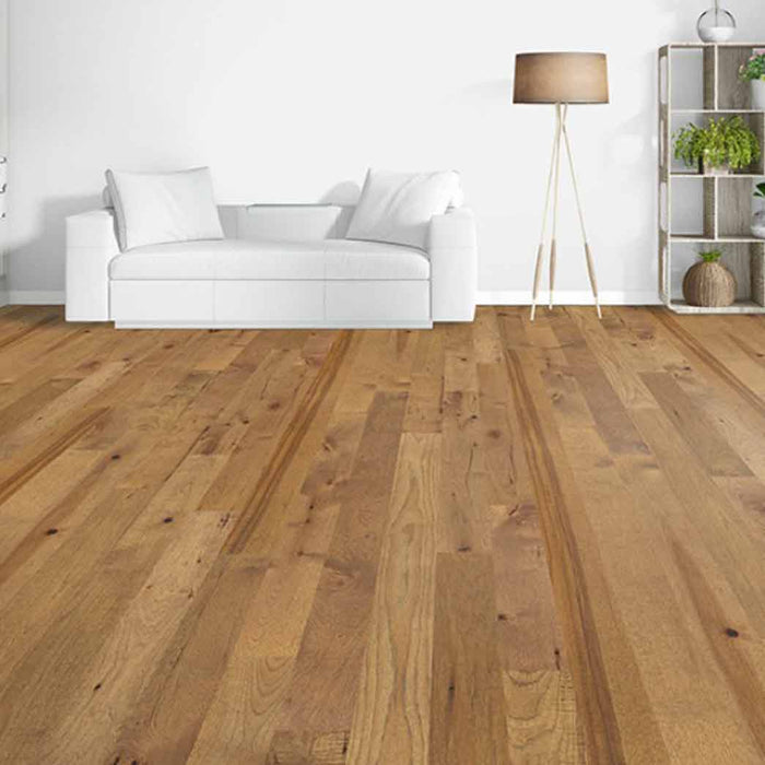 Beasley Flooring Flint River Hickory_5" Solid Hardwood Reeves Island Hickory room