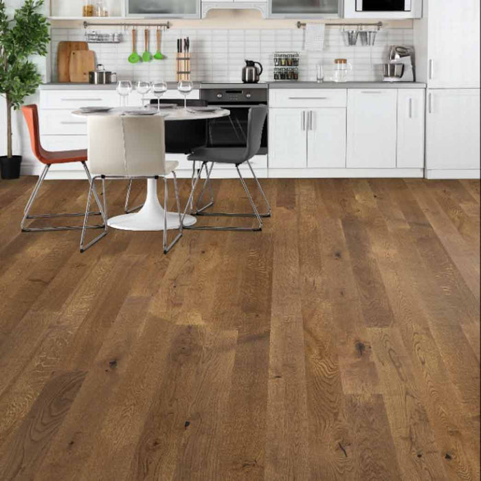 Beasley Flooring Flint River Oak 5" Solid Hardwood Rock Hollow Oak room
