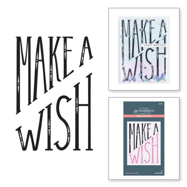BetterPress Collection - Diagonal Make a Wish Press Plate