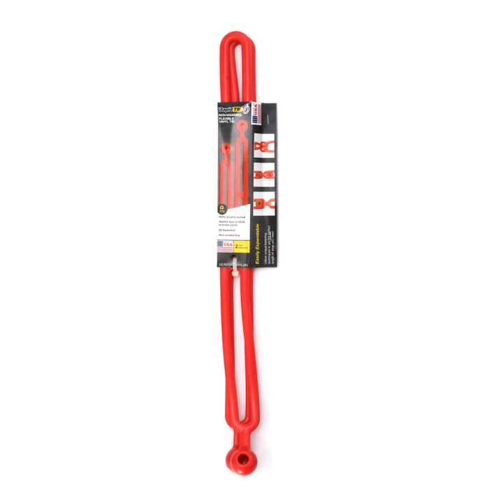 BluBird Rapid Tie 16" Non Marring Adjustable Extendable Strap Patented Made in USA 2 Pack Red