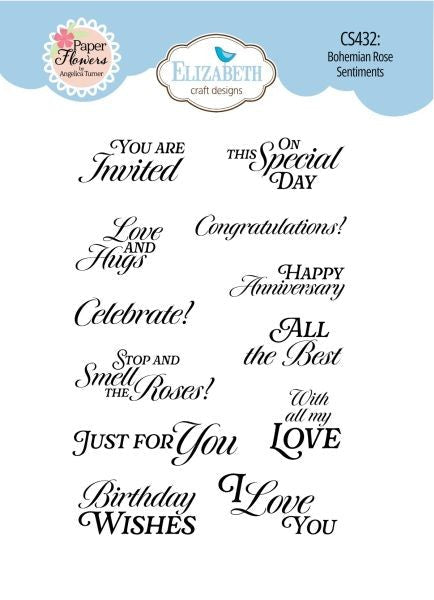 Bohemian Rose Collection - Clear Stamps - Sentiments