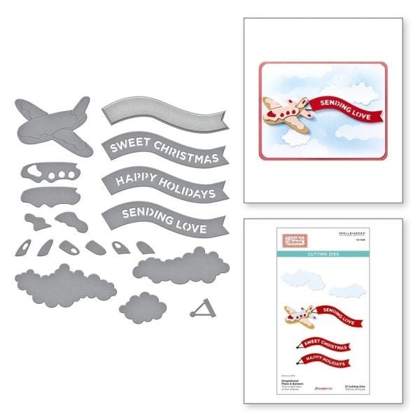 Candy Christmas Collection - Gingerbread Plane & Banners Dies