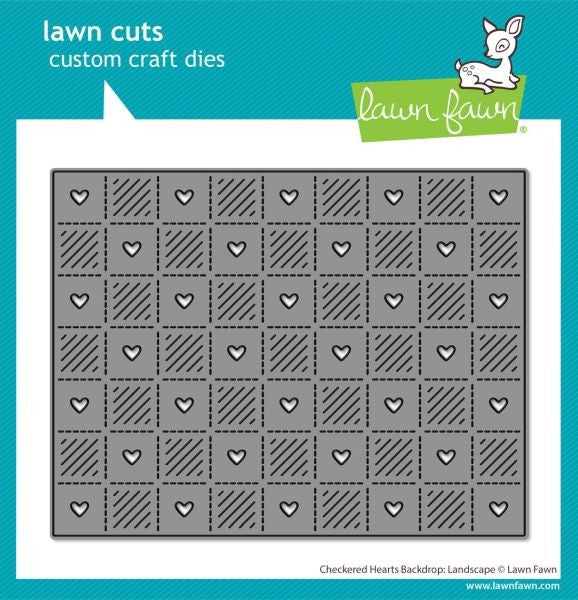 Checkered Hearts Backdrop Landscape Die