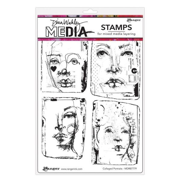 Collaged Portraits - Cling Stamps