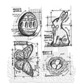 Easter Blueprint - Cling Stamps