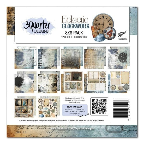 Eclectic Clocks - 8x8 Paper Pack
