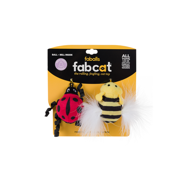 fabdog Faball Ladybug/Bee 2-Pack Cat Toy