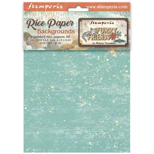 Furry Friends - A6 Rice Paper Backgrounds
