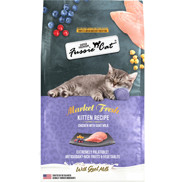 Fussie Cat Market Fresh Chicken with Goat Milk Kitten Recipe Dry Cat Food