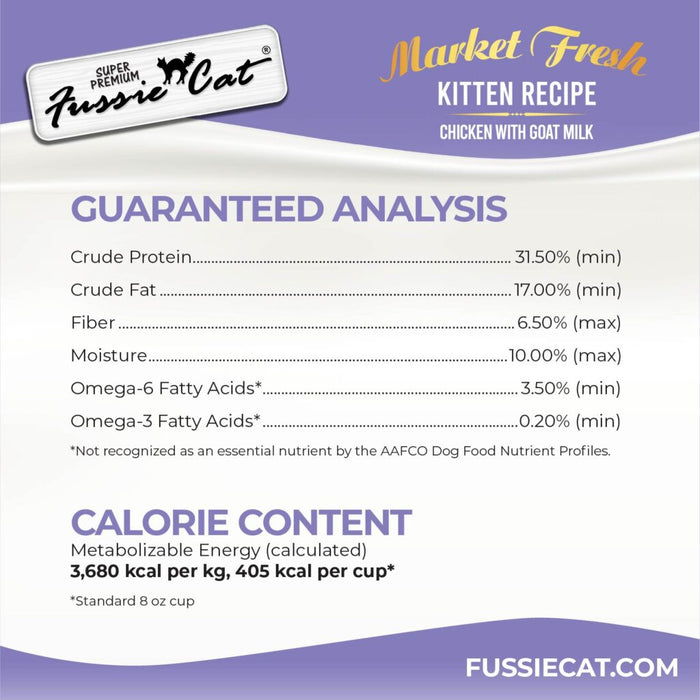 Fussie Cat Market Fresh Chicken with Goat Milk Kitten Recipe Dry Cat Food