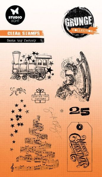 Grunge Collection - Clear Stamps - Santa Toy Factory