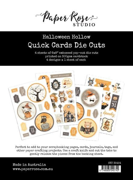 Halloween Hollow - Embossed Die Cuts - Quick Cards