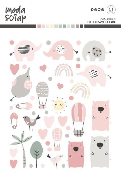 Hello Sweet Girl - Puffy Stickers