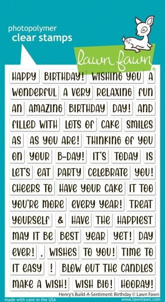 Henry's Build-A-Sentiments:  Birthday - Clear Stamps