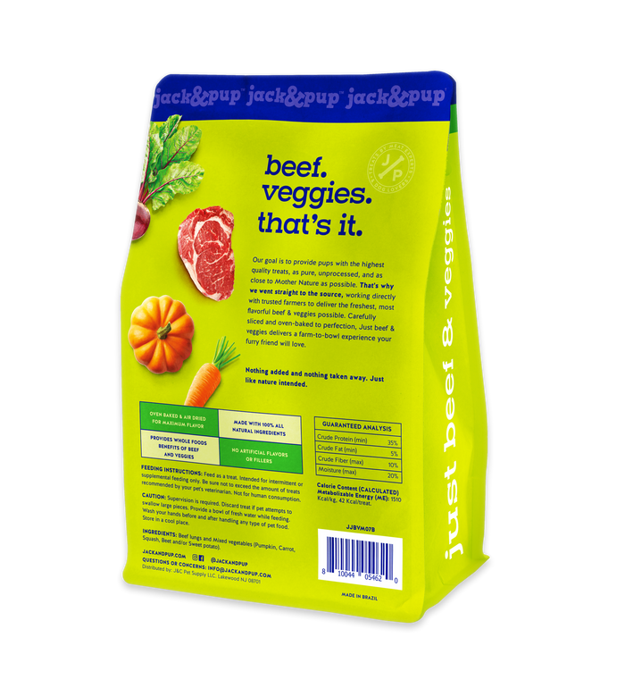 Jack&Pup Just Beef & Veggies Dog Treats