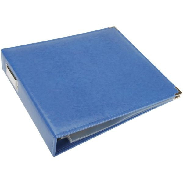 Leather 3 Ring Album - Country Blue