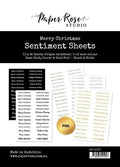 Merry Christmas Sentiment Sheets