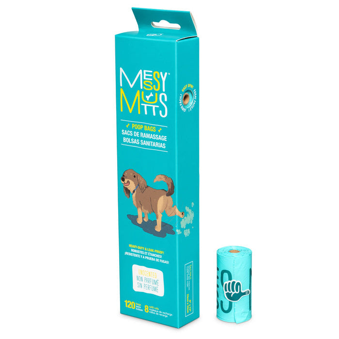Messy Mutts Advanced BioRecycle™ Dog Poop Bags, 8 Refill Rolls, 120 Bag Count