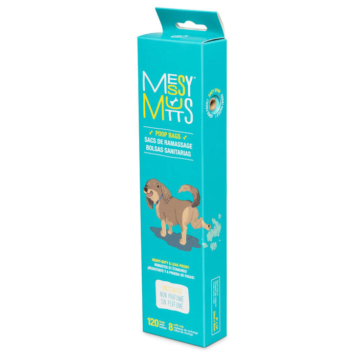 Messy Mutts Advanced BioRecycle™ Dog Poop Bags, 8 Refill Rolls, 120 Bag Count
