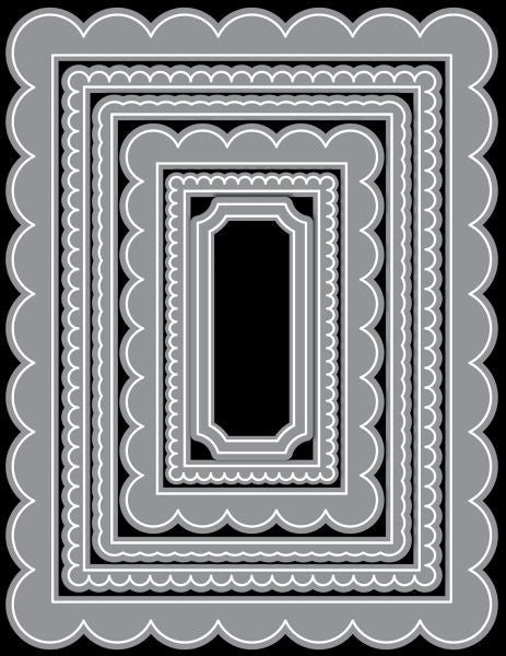 Mixed Scallop Rectangle Dies