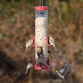 Nature's Way Large Plastic Tube Bird Feeder Red