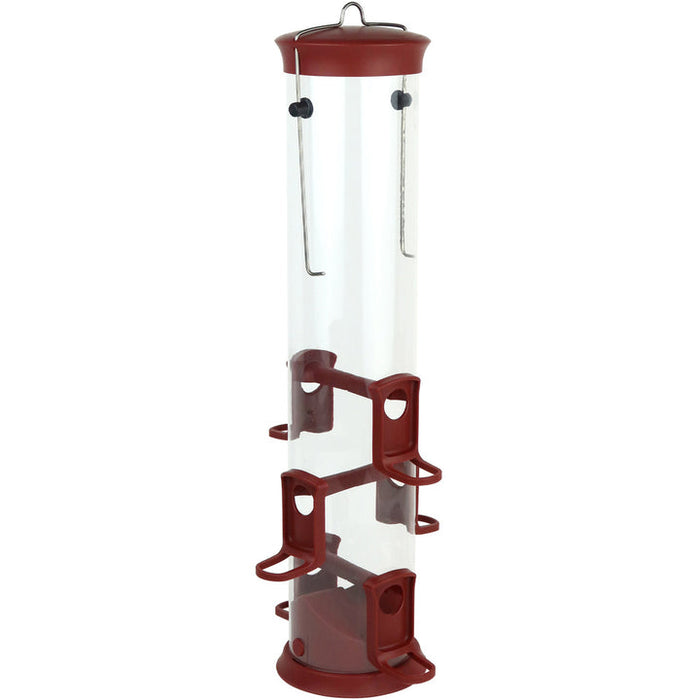 Nature's Way Large Plastic Tube Bird Feeder Red