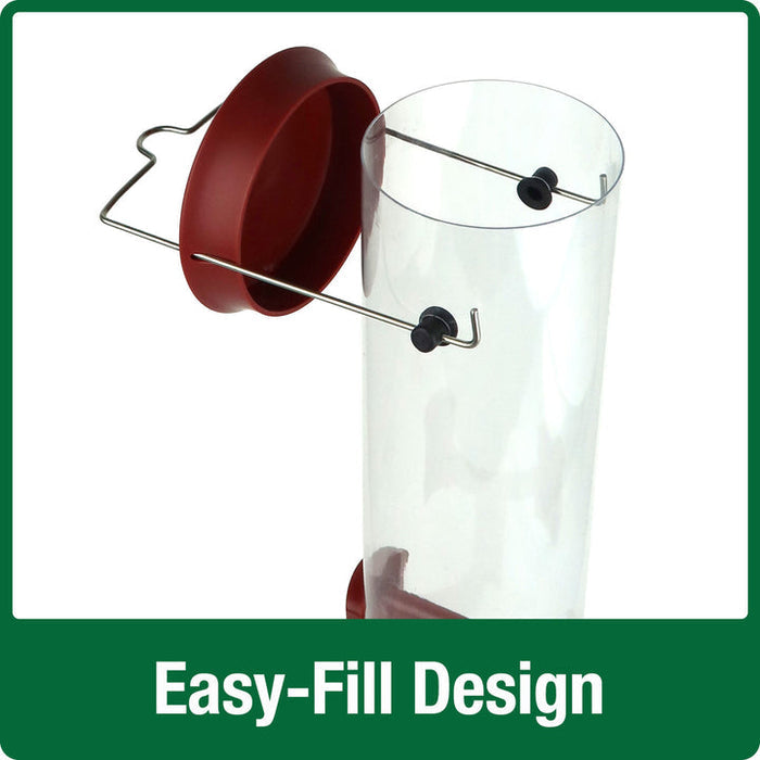 Nature's Way Large Plastic Tube Bird Feeder Red
