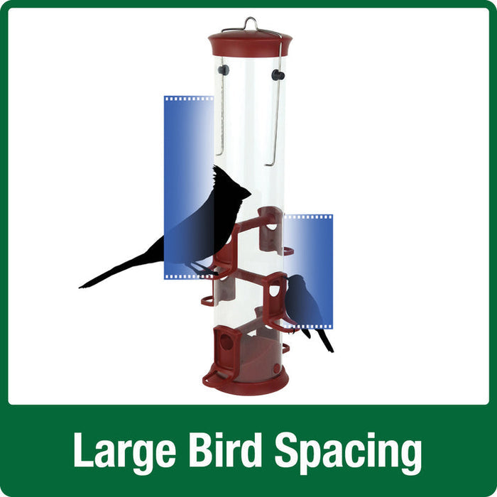 Nature's Way Large Plastic Tube Bird Feeder Red