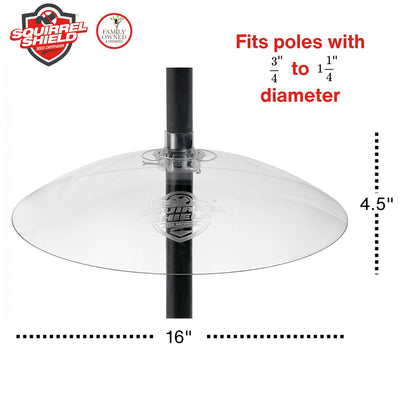 Nature's Way Squirrel Shield Dual-Mount Transparent 16" Squirrel Baffle