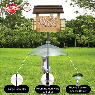 Nature's Way Squirrel Shield Dual-Mount Transparent 16" Squirrel Baffle