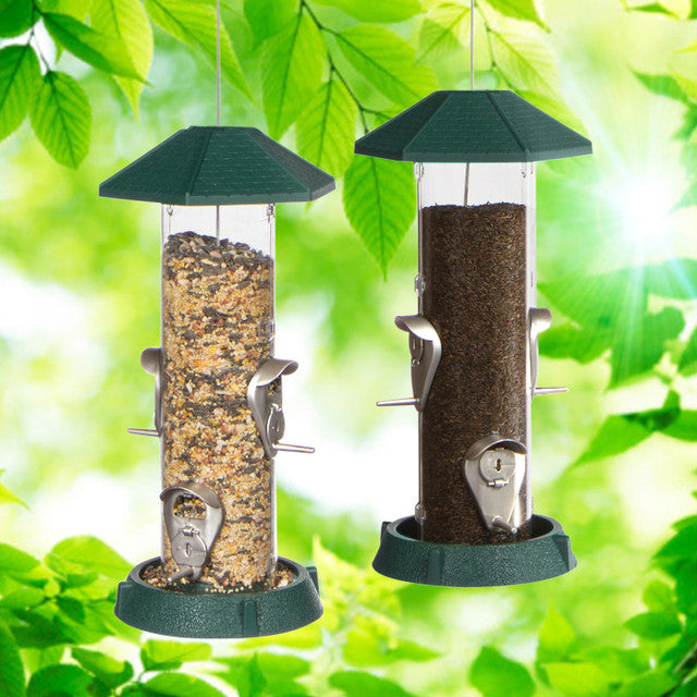 North States Village Collection 2-In-1 Hinged-Port Birdfeeder 4-Perch Green