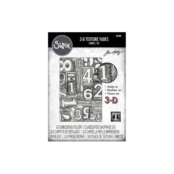 Numbered - 3D Texture Fades Embossing Folders - Large (A5)