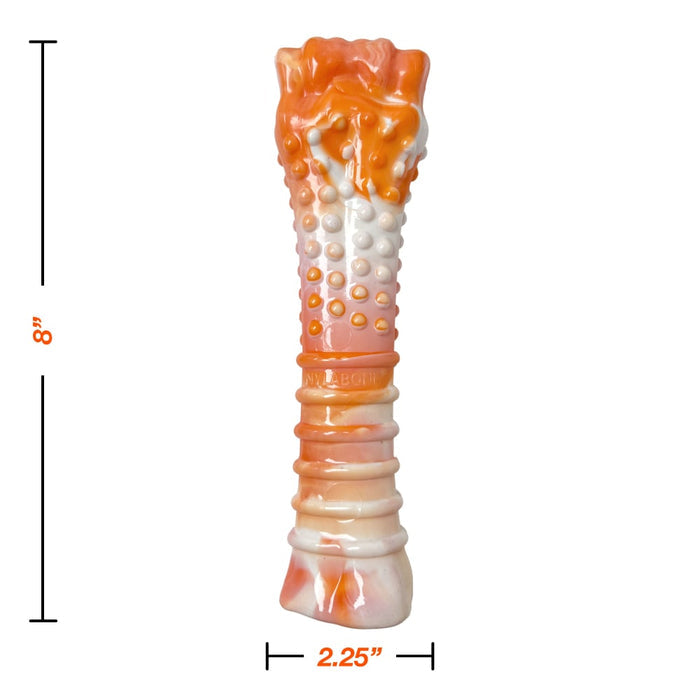 Nylabone Power Chew Textured Bone Dog Chew Toy 70th Birthday Orange Swirl