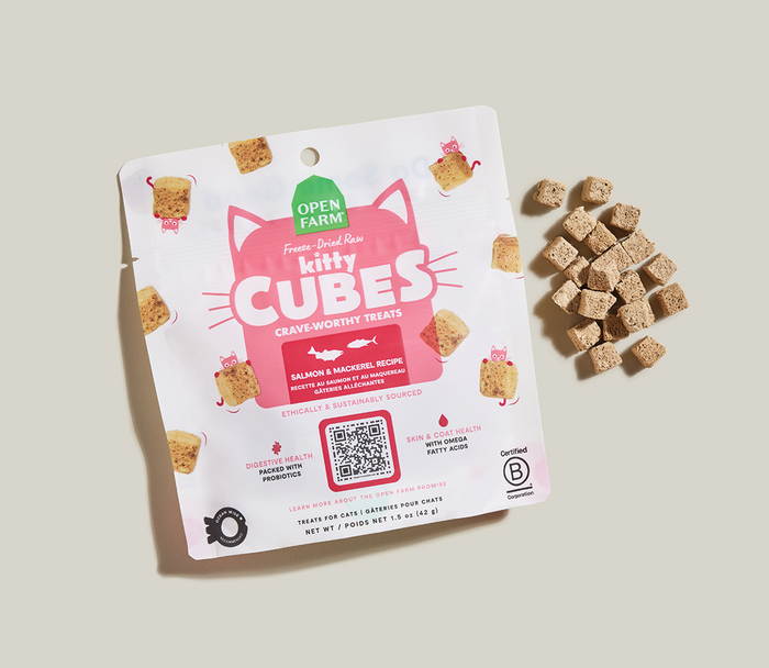 Open Farm Salmon & Mackerel Kitty Cube Treats for Cats