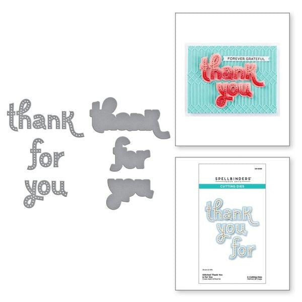 Out and About Collection - Stitched Thank You & For You Dies