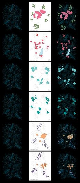 Pine Cone Blooms Layering Stencils