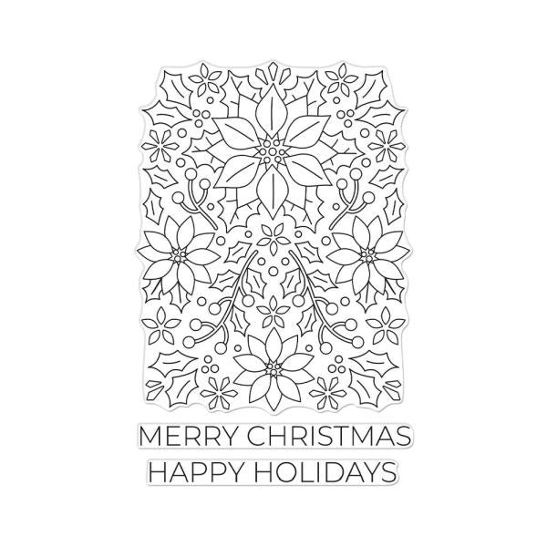 Poinsettia Pattern Cling Stamp