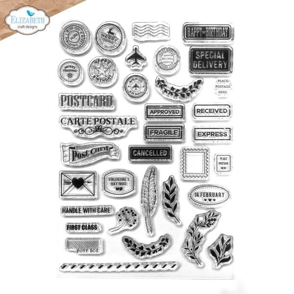 Romantic Revival Collection - Postcard Parts - Clear Stamps