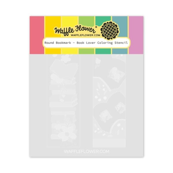 Round Bookmarrk - Book Lover Coloring Stencil