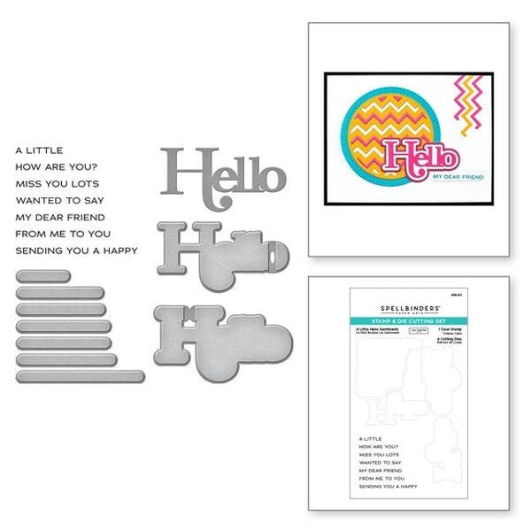 Spotlight Frames and Florals Colelction - A Little Hello Sentiments - Clear Stamp and Die Set