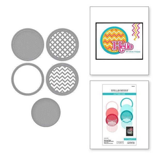 Spotlight Frames and Florals Collection -Stitched Edge Circl Backgrounds Dies