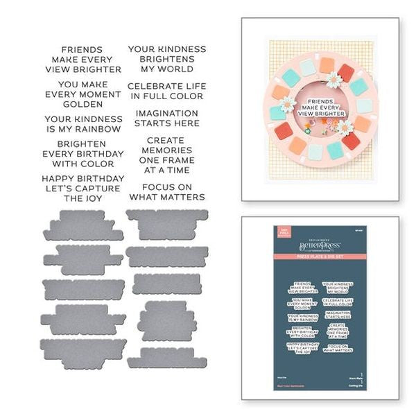 Take Note Collection  Reel Color Sentiments BetterPress Plate & Die Set