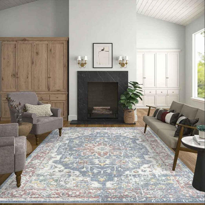 Tyse Area Rugs Addison Blue ADD2006 5'3"x7'3"
