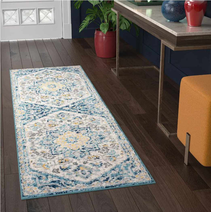 Tyse Area Rugs Dynamic 2'2"x7'3" Aqua DYN1519