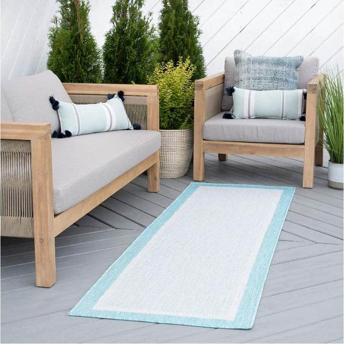 Tyse Area Rugs Eco 2'3"x7'3" Aqua ECO1206