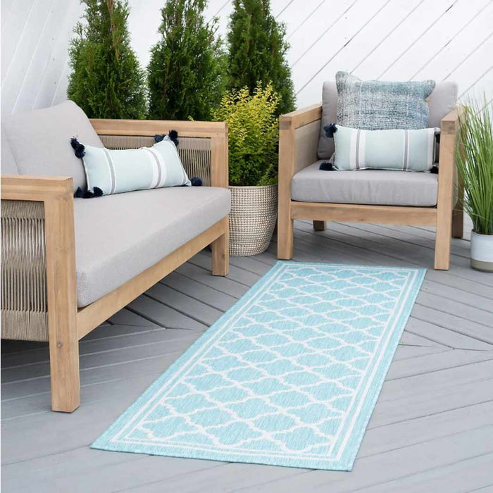 Tyse Area Rugs Eco 2'3"x7'3" Aqua ECO1306