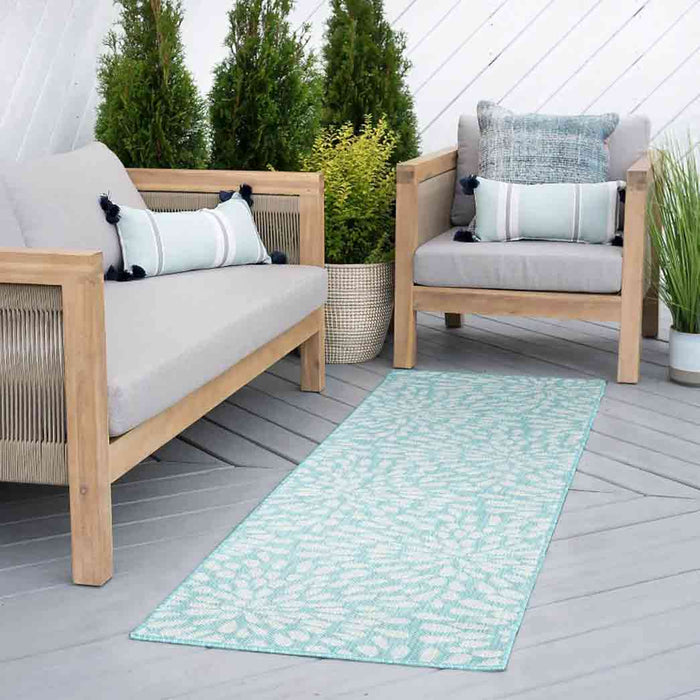 Tyse Area Rugs Eco 2'3"x7'3" Aqua ECO1906