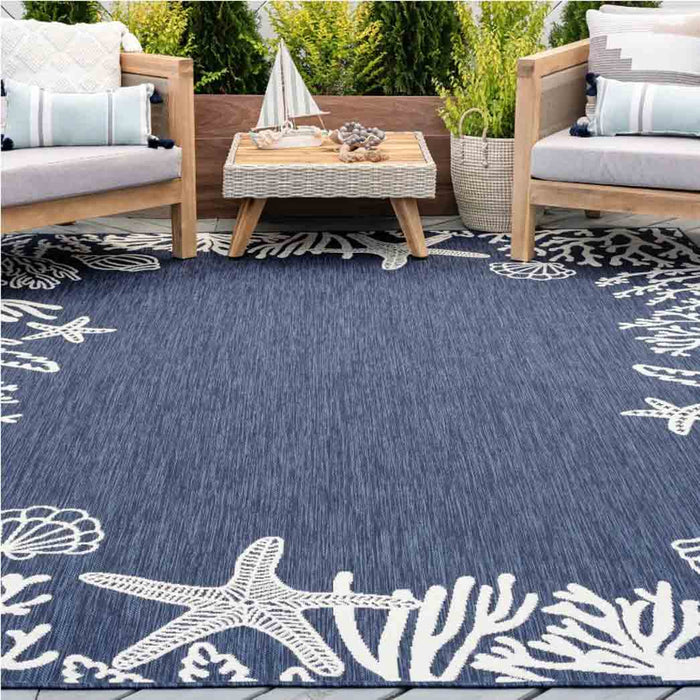 Tyse Area Rugs Eco 7'10"x10'2" Navy ECO1505
