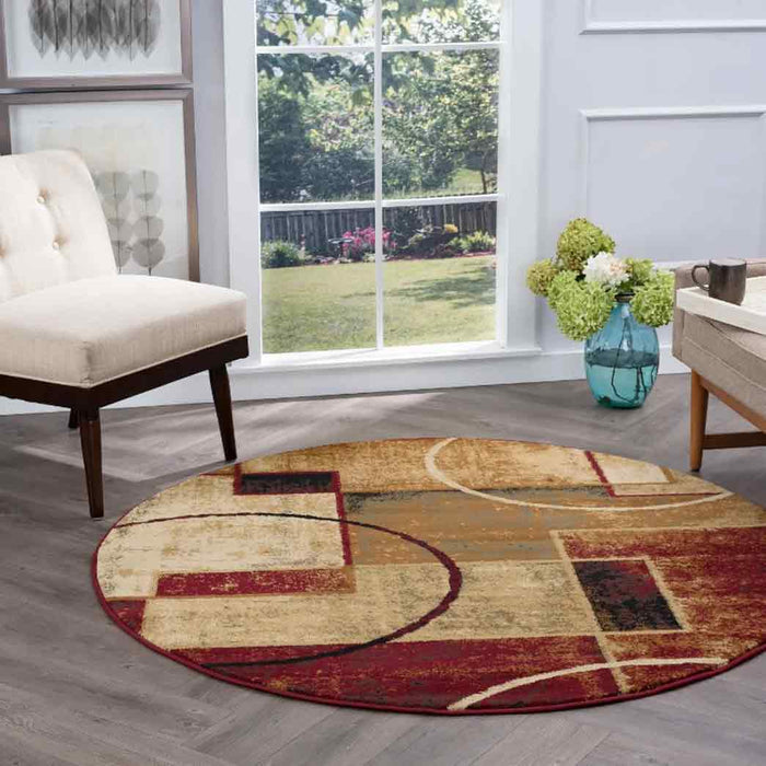 Tyse Area Rugs Festival 5'3" Round Multi-Color FST8970